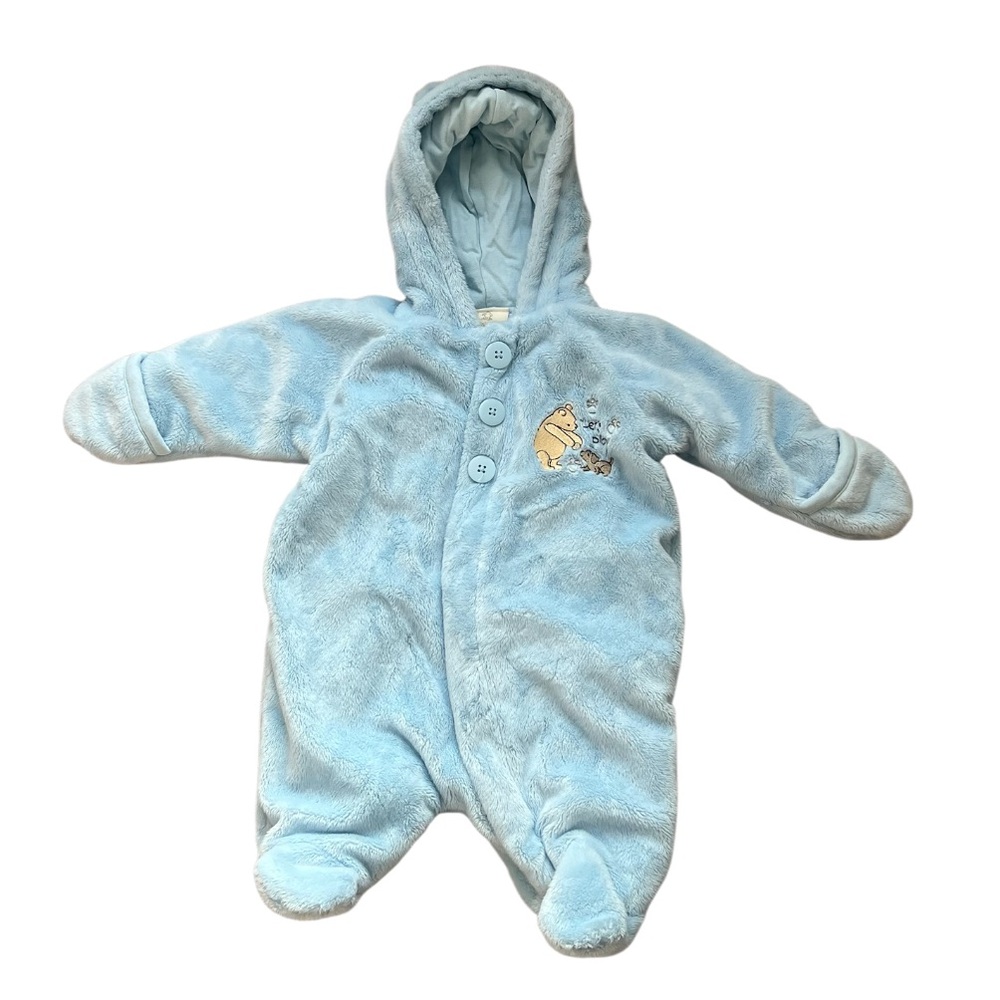 Baby Infant Boys Classic Winnie The Pooh Blue Snowsuit Coat